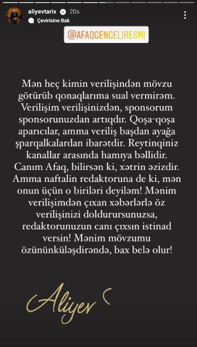 Tolik Afaq Gəncəlini tənqid etdi - FOTO